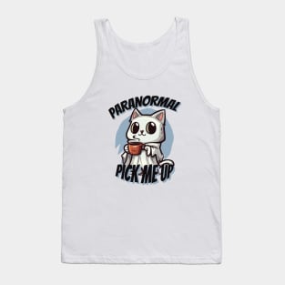 Paranormal Pick Me Up | Ghost Cat Coffee Lover Tank Top